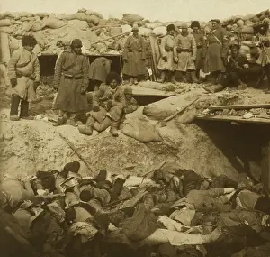 China Prints: The horrors of modern war! A trench filled with Japanese dead -- in a Russian fort