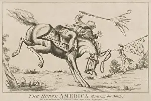 Etching Prints: The Horse America, Throwing His Master