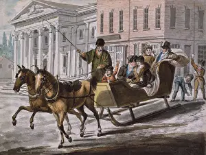 Transport Prints: Horse drawn sled in Philadelphia