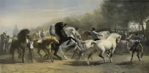 Painters Prints: THE HORSE FAIR (1855), by the French female artist Rosa Bonheur (1822-1899)