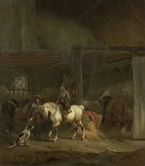 Belgium Prints: Horse Stable, by Joseph Moerenhout, c