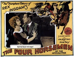 Rudolph Prints: THE FOUR HORSEMEN OF THE APOCALYPSE, from left: Alice Terry, Rudolph Valentino, 1921