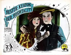 Natalie Prints: OUR HOSPITALITY, US lobbycard, from left: Natalie Talmadge, Buster Keaton, 1923