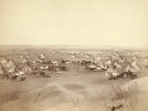 Surveillance Prints: Hostile Indian camp of tipis, horses