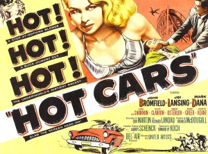 HOT CARS, top center: Joi Lansing on poster art, 1956