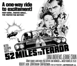 Jeanne Prints: HOT RODS TO HELL (aka 52 MILES TO TERROR), top: Jeanne Crain, Dana Andrews, 1967
