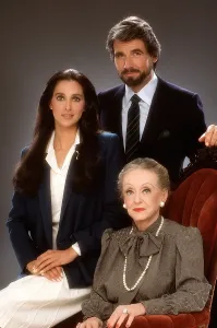 Connie Prints: HOTEL, from left: Connie Sellecca, James Brolin, Bette Davis (seated), (1983), 1983-88