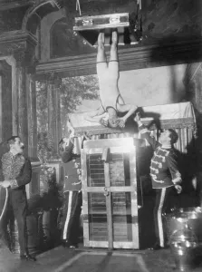 Illusionists Prints: Houdini's Water Torture Cell escape