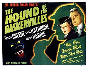 Greene Prints: THE HOUND OF THE BASKERVILLES, Basil Rathbone (in silhouette)