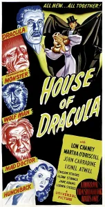 Australian Prints: HOUSE OF DRACULA, left from top: John Carradine
