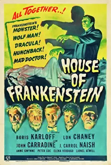 Boris Prints: HOUSE OF FRANKENSTEIN, Boris Karloff, Lon Chaney Jr. John Carradine, J. Carrol Naish, 1944