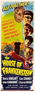 Castle Prints: HOUSE OF FRANKENSTEIN, right from top: Lon Chaney Jr. Glenn Strange, John Carradine, J