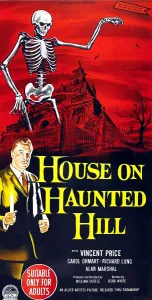 Price Prints: HOUSE ON HAUNTED HILL, bottom left: Vincent Price on Australian poster art, 1959