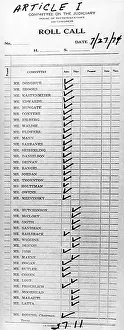 Impeachment Prints: House Judiciary Committee impeachment vote the tally sheet