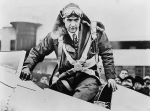 Speed Prints: Howard Hughes emerging from an airplane cockpit on his arrival at Newark Airport 7 hours