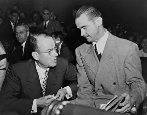 Lawyers Prints: Howard Hughes (right), before testifying to the Senate War Investigating subcommittee