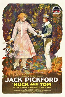 Horton Prints: HUCK AND TOM, from left, Clara Horton, Jack Pickford, 1918