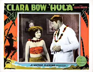 Silhouette Prints: HULA, lobbycard, from left: Clara Bow, Clive Brook, 1927