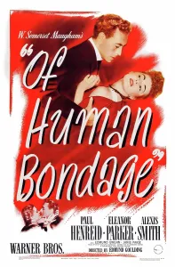 Embrace Prints: OF HUMAN BONDAGE, US poster, Paul Henreid, Eleanor Parker, 1946
