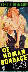 Howard Prints: OF HUMAN BONDAGE, from top: Bette Davis, Leslie Howard on Australian daybill, 1934
