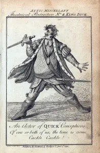 Shakespeare Prints: Humorous caricature of an actor portraying Richard III in Shakespeare's HENRY VI