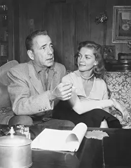 Humphrey Prints: Humphrey Bogart and Lauren Bacall in their living room. May 1955. (CSU_2015_7_321)