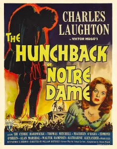 Hunchback Prints: THE HUNCHBACK OF NOTRE DAME, right: Maureen O'Hara on window card, 1939