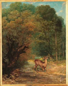 1867 Prints: The Hunted Roe Deer on the Alert