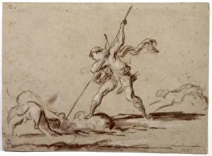 Strength Prints: Hunter with Three Dogs, by Alessandro Magnasco said Lissandrino