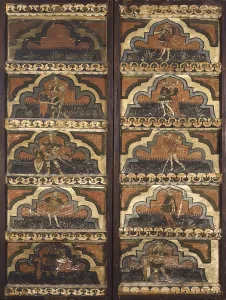 Shield Prints: Hunting Scenes with Armed, by Unknown Artist