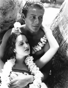 Hawaiian Lei Prints: THE HURRICANE, from left: Dorothy Lamour, Jon Hall, 1937