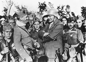 Broadcast News Prints: H.V. Kaltenborn interviews an Nationalist officer in the 1st month of Spanish Civil War