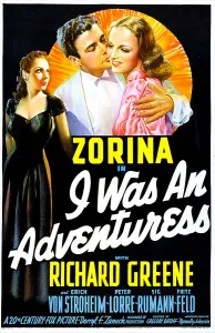 Greene Prints: I WAS AN ADVENTURESS, US poster