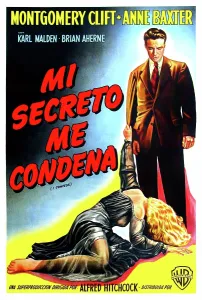 Looking Down Prints: I CONFESS (aka MI SECRETO ME CONDENA), Montgomery Clift, (Argentine poster art), 1953