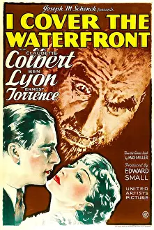 Lyon Prints: I COVER THE WATERFRONT, from left: Ben Lyon, Ernest Torrence, Claudette Colbert, 1933