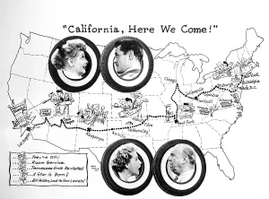 Arnaz Prints: I LOVE LUCY, promotional piece for the Ricardos and Mertz's Cross-Country trip from NYC to California