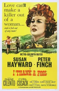 Red Hair Prints: I THANK A FOOL, top: Susan Hayward, bottom left: Diane Cilento on poster art, 1962