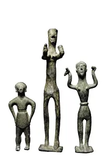 Three Iberian ex-votos. Iberian art. Sculpture on bronze. SPAIN. Madrid. National Museum of Archaeology. - Iberfoto/Everett Collection (186005)**US SALES ONLY**
