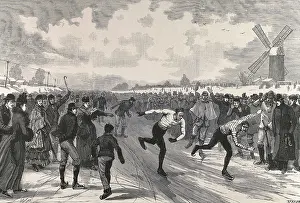 Public Prints: Ice-skating race in Littleport (Cambridgeshire)