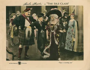 Cane Prints: THE IDLE CLASS, lobbycard, from left: Mack Swain, Charles Chaplin, Edna Purviance, 1921
