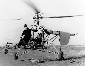 Rotors Prints: Igor Sikorsky at the controls of the VS-300 helicopter