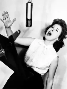 Recording Studio Prints: I'LL CRY TOMORROW, Susan Hayward, recording the soundtrack, 1955