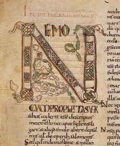 Illumination Prints: Illuminated Capital N, 1017, 11th Century