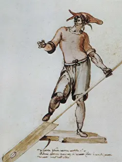Watercolour Prints: Illustration for 'La Pellegrina' (The Female Pilgrim). 1589