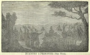 Cruelty Prints: Illustration of Lewis and Clark's expedition from 1803-6. Indians burning a Prisoner