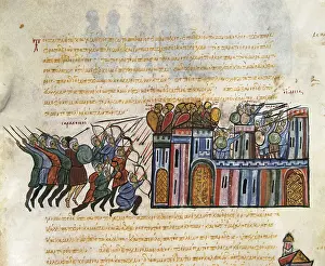 Bizantium Prints: Illustration of the work 'Chronicle of the events that happened between 811-1057' (14th c)