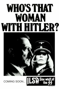 Adolf Prints: ILSA: SHE WOLF OF THE SS, l-r: Adolf Hitler, Dyanne Thorne on Canadian poster art, 1974