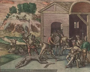 16th Century Prints: This image is one of the earliest depictions of African slavery in the New World