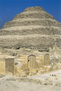 Saqqara Prints: IMHOTEP (ca. 2667 BC-2648 BC). The step pyramid of Djoser