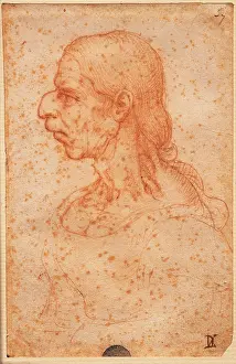 Creativity Prints: imitator Leonardo da Vinci, Caricature of an old woman